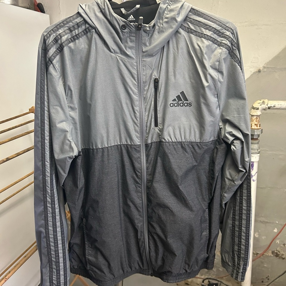Adidas Men's Two-Tone Gray Windbreaker